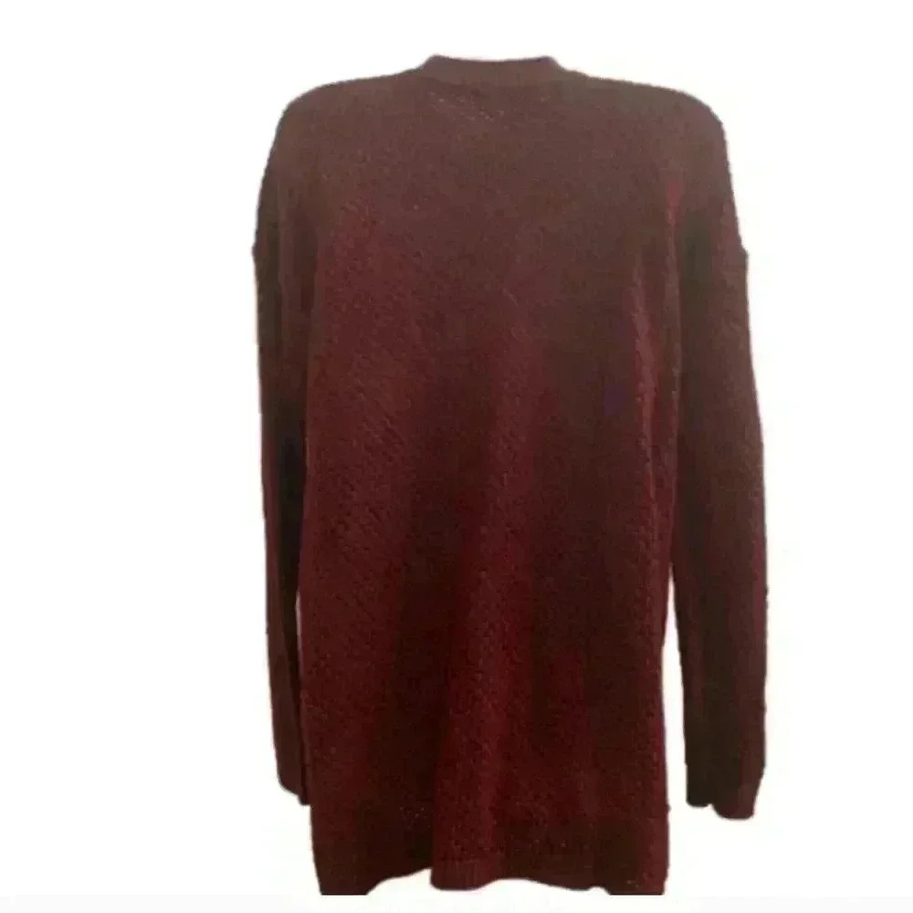 Love Change Italy Purple Knit Open Front Cardigan Sweater Size XL - Picture 2 of 9